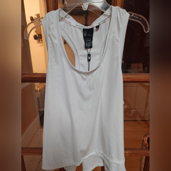 Spyder White Cut Out Tank Top Relaxed Fit - Picture 1 of 4